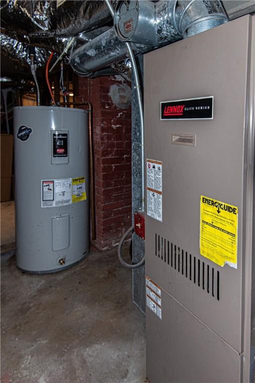 utilities with heating unit and water heater