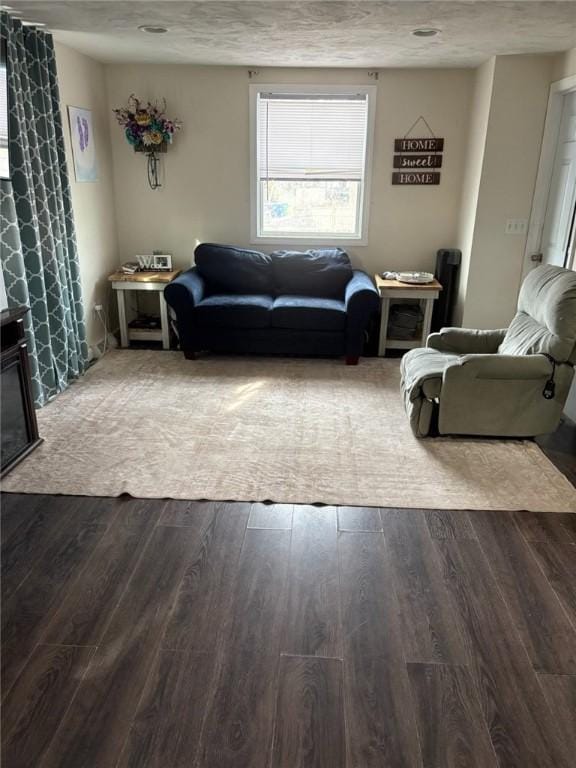 living room with hardwood / wood-style flooring