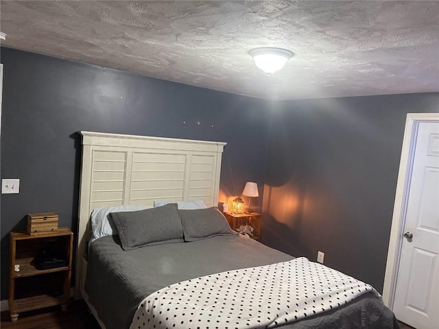 bedroom with a textured ceiling