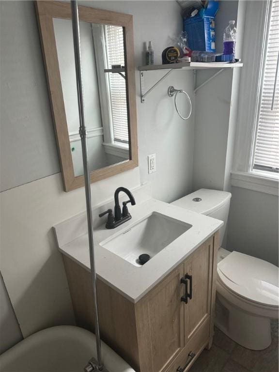 bathroom with vanity and toilet