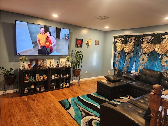 living room featuring wood-type flooring