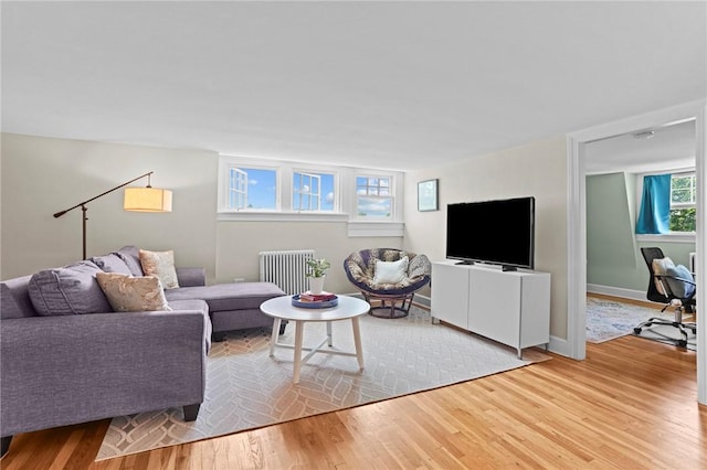 45 Ayrault St Unit 11, Newport, RI 02840 - living room with hardwood / wood-style floors and radiator heating unit