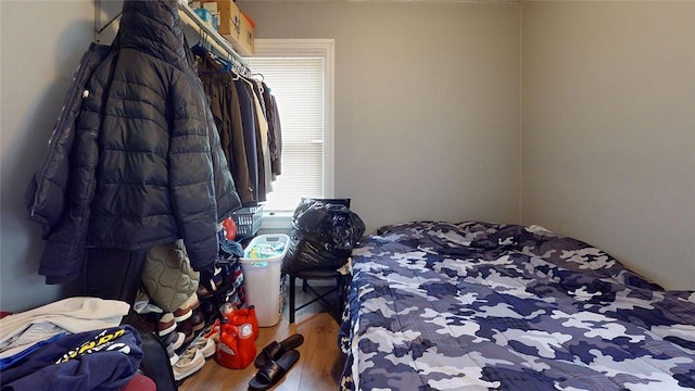 bedroom featuring hardwood / wood-style flooring