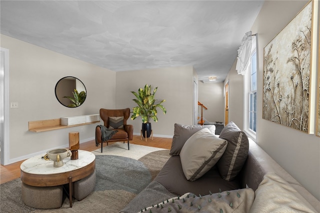 living room featuring hardwood / wood-style floors