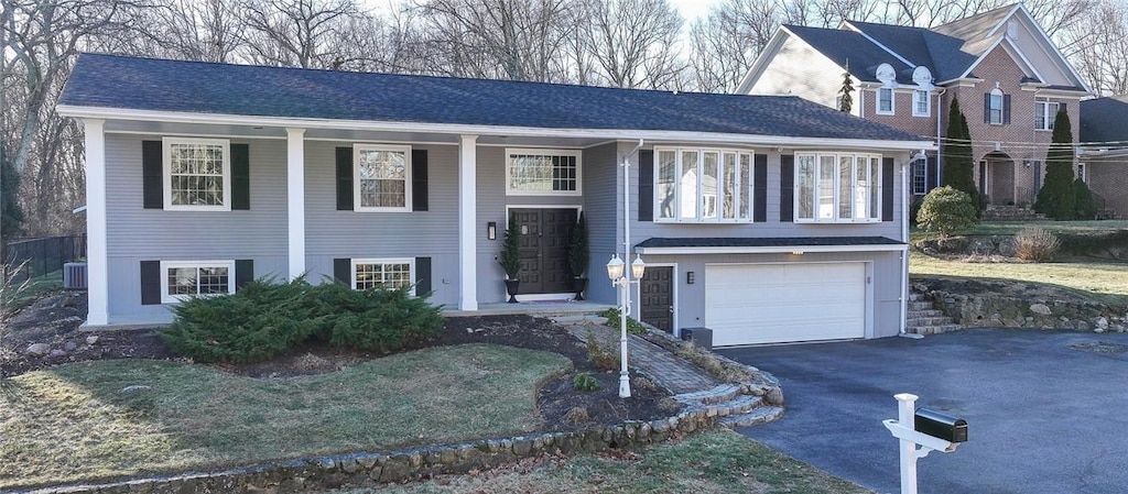 bi-level home with a garage