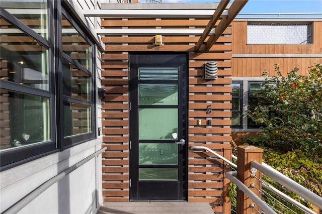 doorway to property featuring a balcony