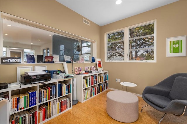 sitting room with a healthy amount of sunlight