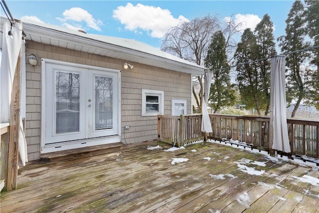 deck featuring french doors