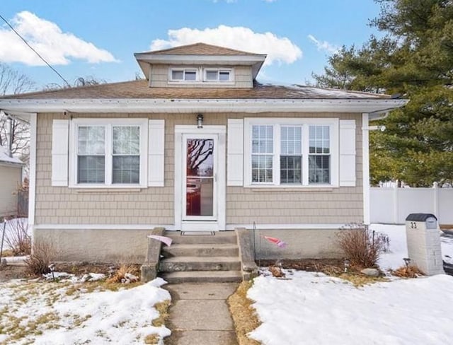 view of bungalow-style home