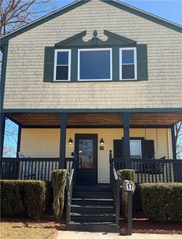 view of front of house featuring covered porch