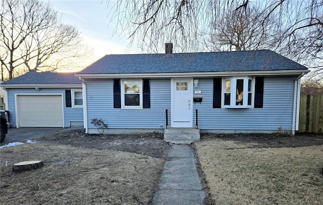 view of front of home featuring a garage