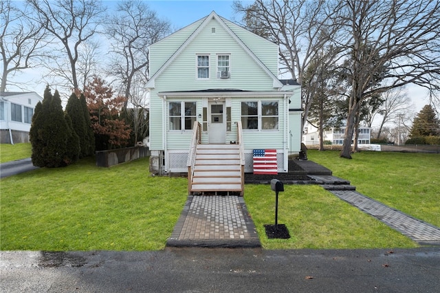 view of front of house with a front yard