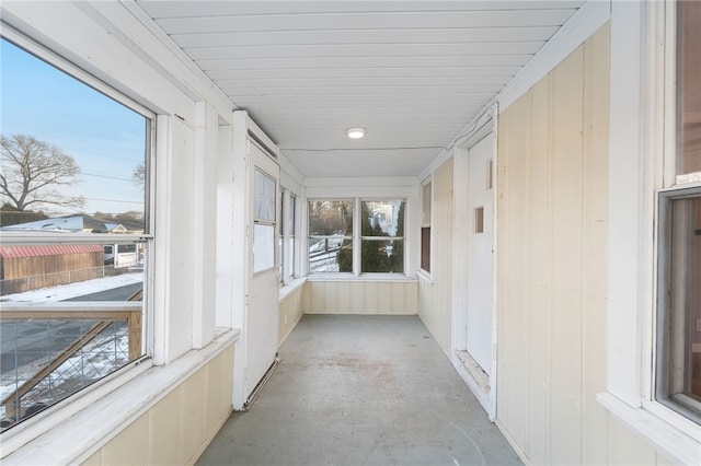 view of unfurnished sunroom