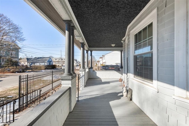 balcony featuring a porch