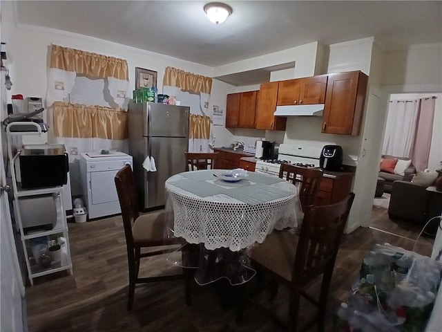 dining room featuring dark hardwood / wood-style flooring