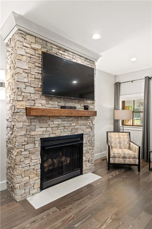 3 White Hawk Rdg, Richmond, RI 02898 - interior space featuring dark wood-type flooring and a fireplace