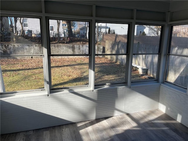 view of unfurnished sunroom