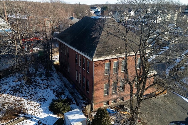 view of snowy exterior