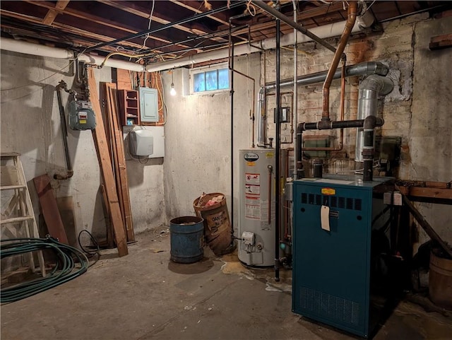 utilities featuring electric panel and water heater