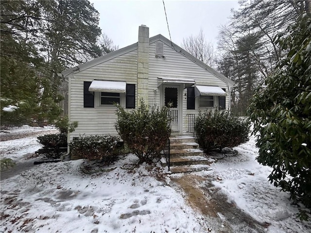 view of snow covered exterior