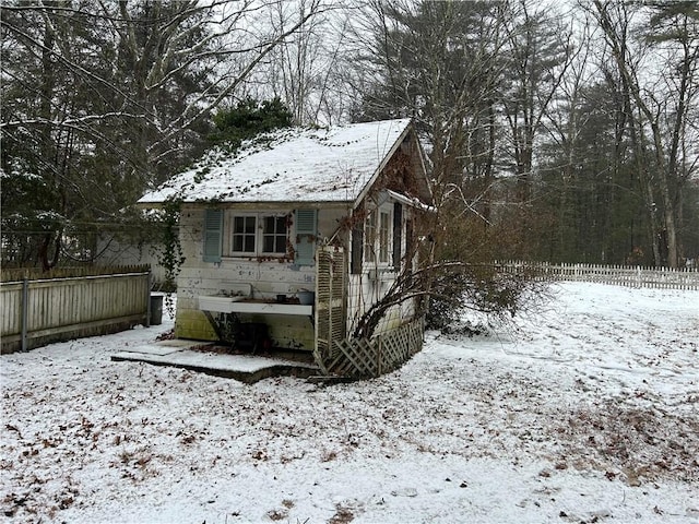 view of snowy exterior