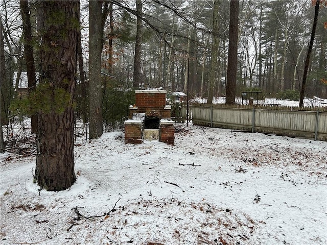 view of snowy yard