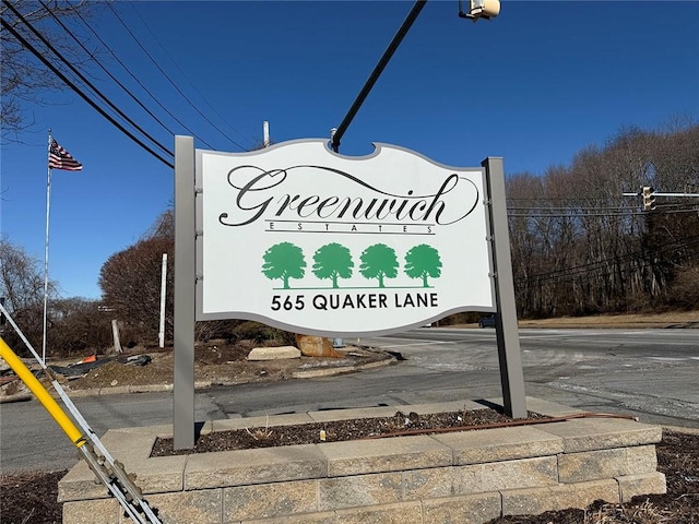 view of community sign