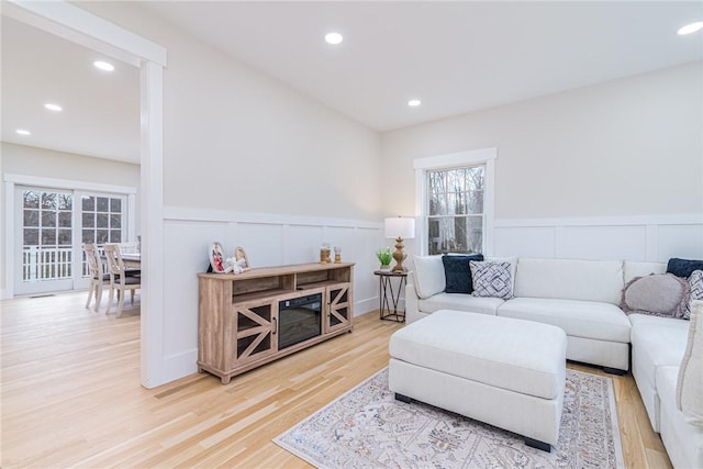 living room featuring wood-type flooring