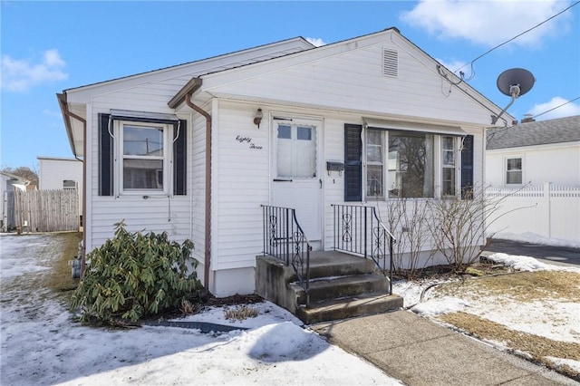 view of bungalow-style home