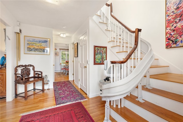 foyer featuring light wood-type flooring