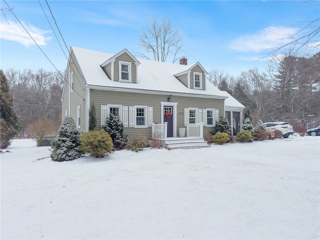 view of new england style home