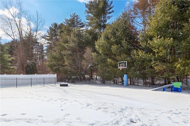 view of snowy yard