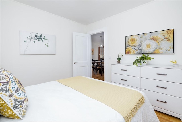 bedroom featuring light wood-type flooring