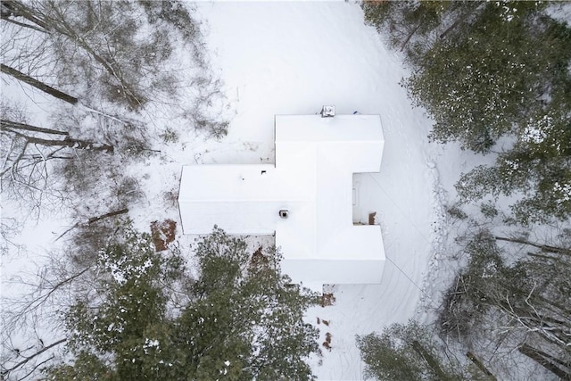 view of snowy aerial view