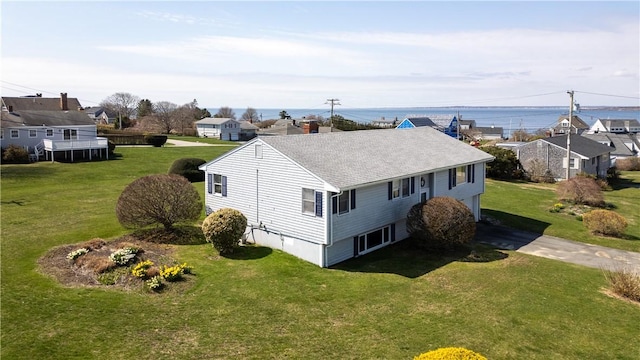 drone / aerial view with a residential view