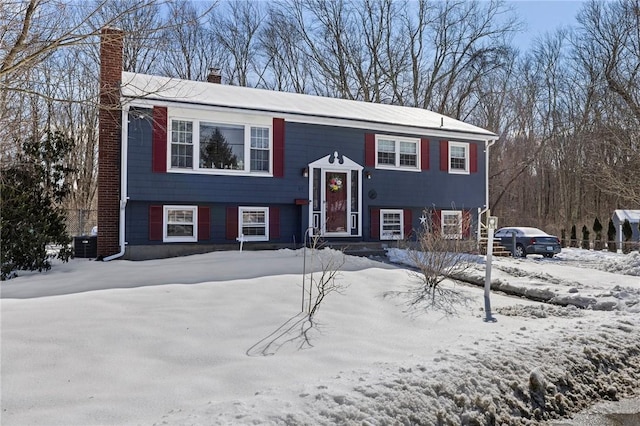 split foyer home with central air condition unit