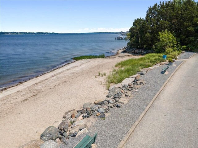 view of water feature featuring a view of the beach