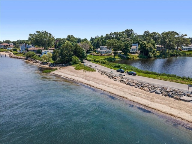 property view of water featuring a view of the beach