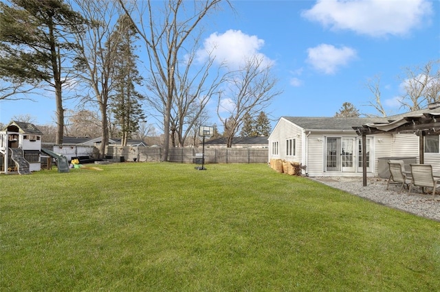 view of yard featuring a playground