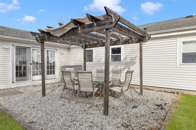 view of patio featuring a pergola