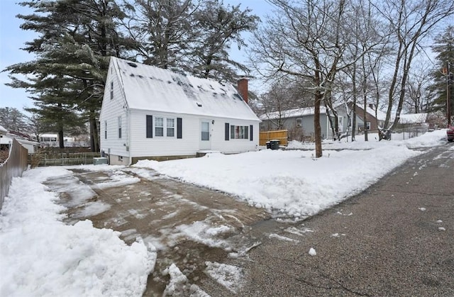 view of front of home with central AC unit