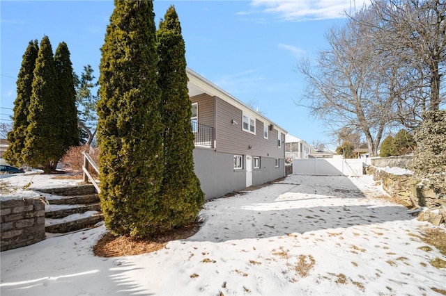 view of snowy exterior