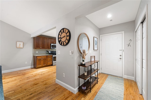 entryway featuring light hardwood / wood-style floors