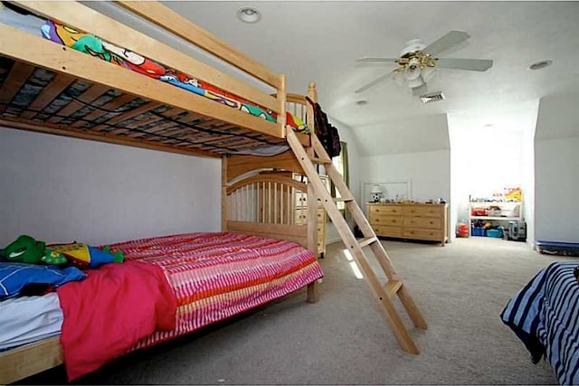 bedroom with carpet flooring and visible vents