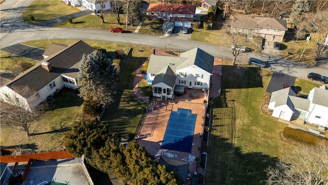 aerial view with a residential view