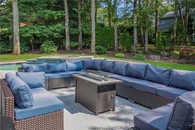 view of patio featuring outdoor lounge area