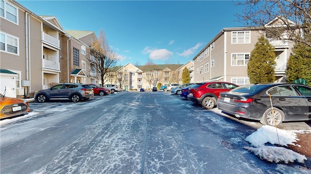 view of road with a residential view