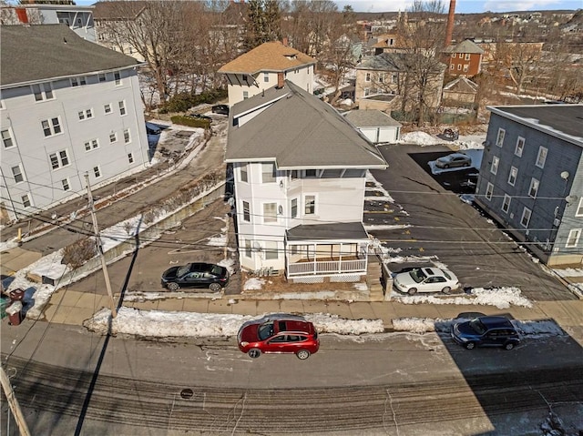 drone / aerial view with a residential view