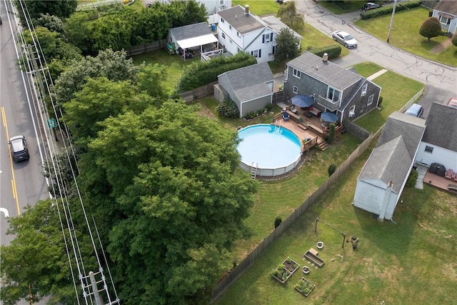 aerial view featuring a residential view