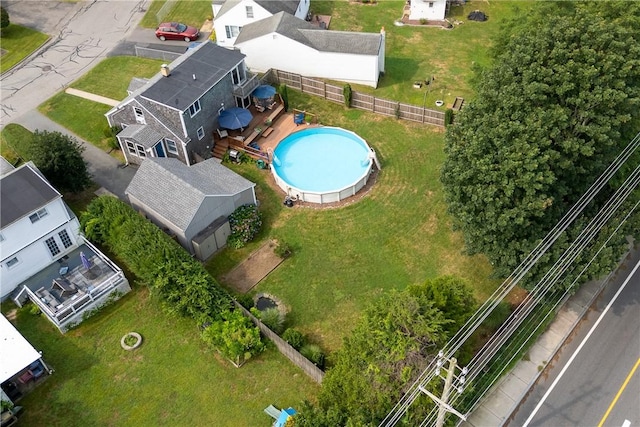 bird's eye view with a residential view